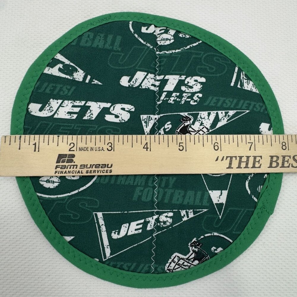NFL Team Logo Fabric Potholder Trivet Set Of 3 Rams Jaguars Jets Handmade 8" - Picture 6 of 8